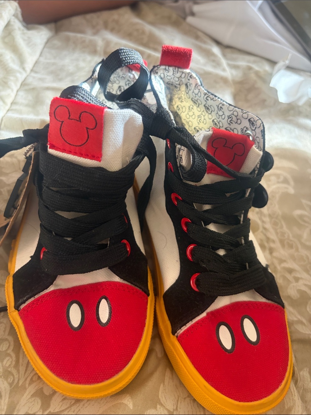 Kids Red & Yellow Character High-Top Sneakers